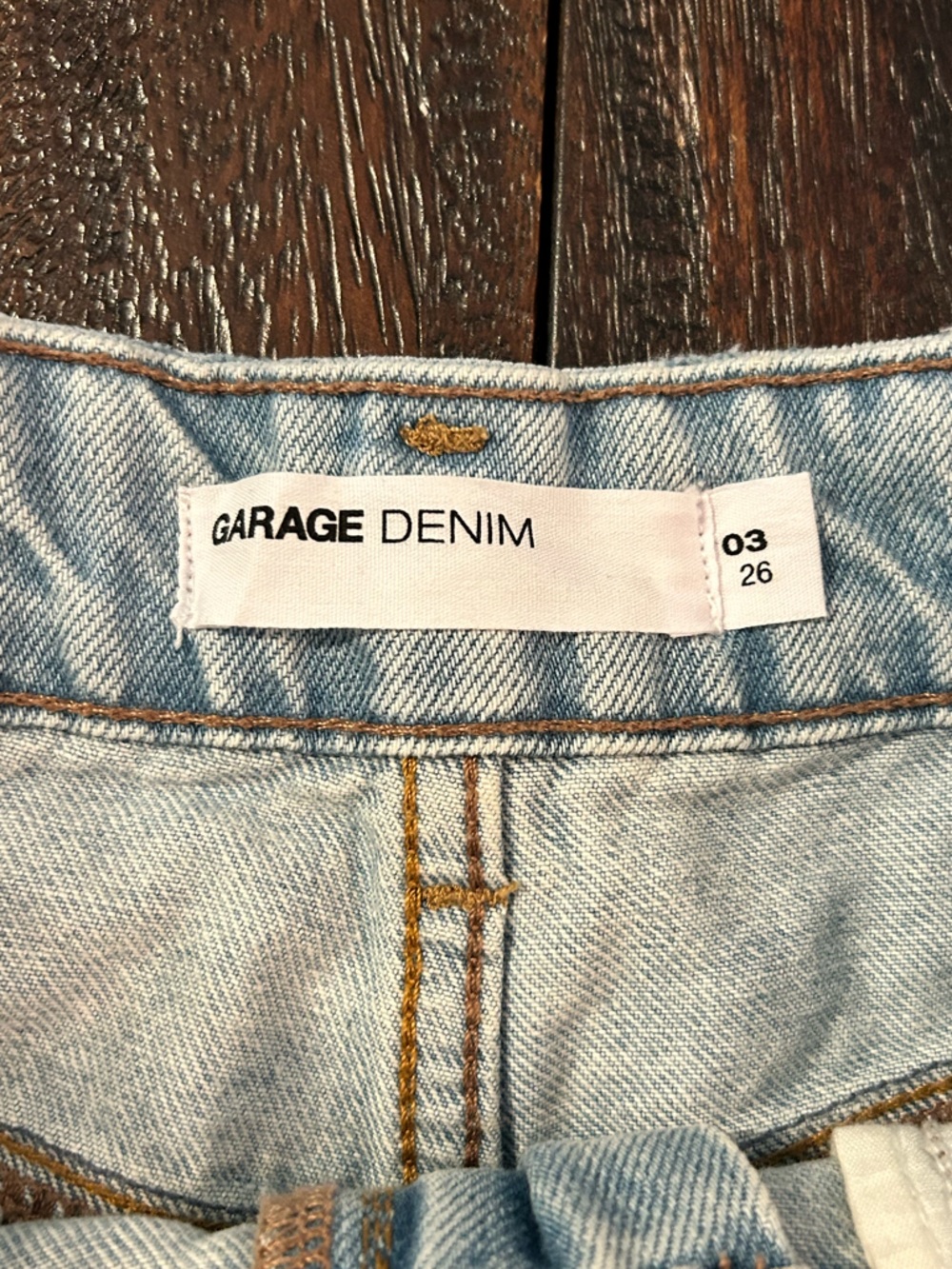 Garage Light Blue Distressed Cuff Offs Denim Jean Shorts - Picture 2 of 7